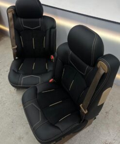 99–06 Silverado black leather, suede inserts, premium stitching