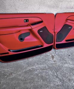 03 to 06 Silverado custom red door panels with carbon fiber trim