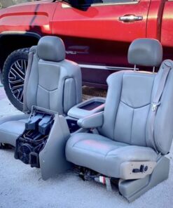 Silverado/ Sierra Light Grey Leather Front seats for sale